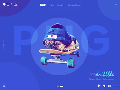 Fashion dog colour dog ui web