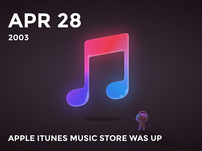 #Daily Apple Music apple bolo cute daily history illustration itunes music store