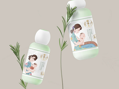 绿草元 baby chinese packaging shampoo