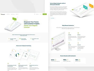 Conductor Website Redesign clean illustration product screenshot seo statistics ui uidesign ux uxdesign web website