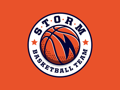 Storm ball basket basketball game icon lightning logo logotype storm