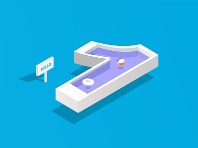 Hello Dribbble! adobe illustrator debut dribbble illustration invitation ismetric pool