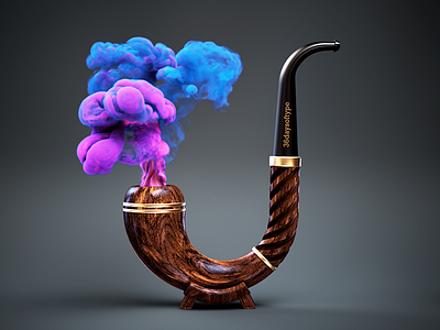 J Letter 36daysoftype 3d cinema4d icon j letter pipe smoke studio tobacco volume wood