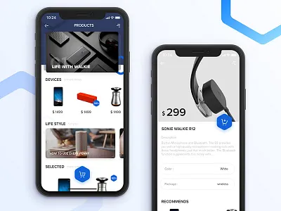 E-commerce UI commerce hexagonal mall product ui