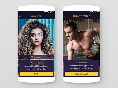 Fitness Diet App (Profile View) fitness profile my profile other user profile
