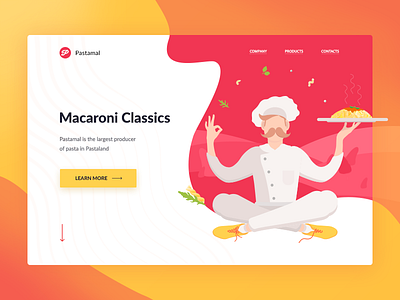 Pastamal chef cook cooking corporate cuisine dish graphics illustration macaroni pasta restaurant ui