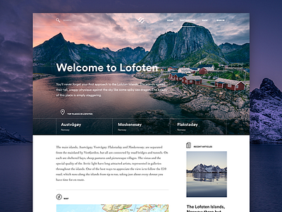 Destination Lofoten articles blog demo design lofoten norway photography travel ui ux