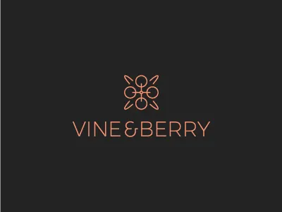 Vine&Berry logo berry brand debut design logo minimal shop simple vine wine
