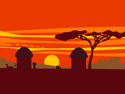 Africa Illustration for ARB Music africa illustration landscape