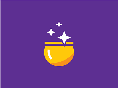 Lotto Logo Icon concept 2 flat fun gold jackpot lotto playful pot purple sparkle star yellow