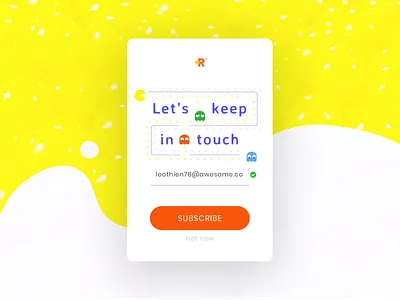 Daily Ui 26 | Subscribe app challenge daily ui fun mobile pacman playround subscribe typography ui