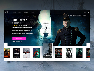 Daily UI "The Terror TV Series" interactive series tv ui