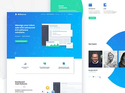 ICOAdm.in - website presentation creative design ico illustration inspiration responsive sketch ui ux website