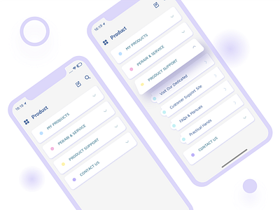 Drop-down Menu button card dailyui dropdawn home iphonex menu mobile product tab