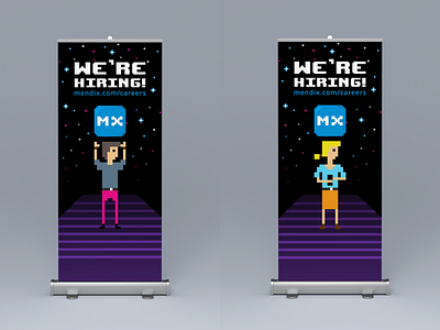 React Amsterdam Rollup Banners 80s hiring mendix pixel pixelart react retro