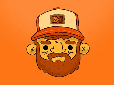 Bearded trucker cap wearing designer guy beard blake stevenson cartoon character design ddc draplin hipster illustration jetpacks and rollerskates jetpacksandrollerskates trucker hat