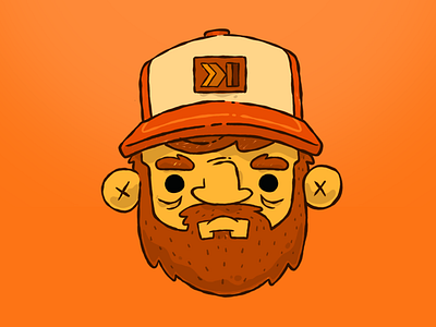 Bearded trucker cap wearing designer guy beard blake stevenson cartoon character design ddc draplin hipster illustration jetpacks and rollerskates jetpacksandrollerskates trucker hat