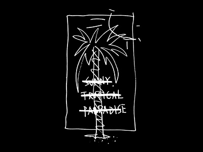 Sunny Tropical Paradise apparel design graphics illustration lo fi palm surf tree