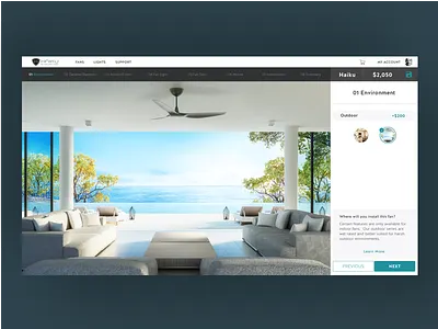 Select Environment b2c ceilingfan desktop ecobee fan nest smarthome webdesign