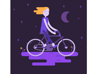 Evening ride animation bicycle bike design evening gif ginger girl graphics graphicsdesign motiondesign ride