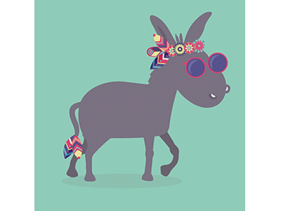 Walking donkey animation design donkey gif graphics graphicsdesign hippie motiondesign walk