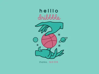 helllo, dribbble cosmos crystal ball debut hands illustration planets stars