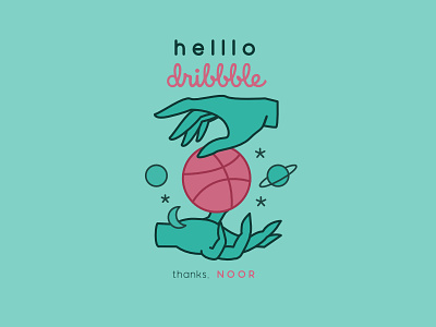 helllo, dribbble cosmos crystal ball debut hands illustration planets stars