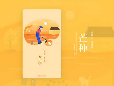 Splash Screen-Grain in ear 芒种闪屏 farm illustration onboarding splashscreen walkthrought