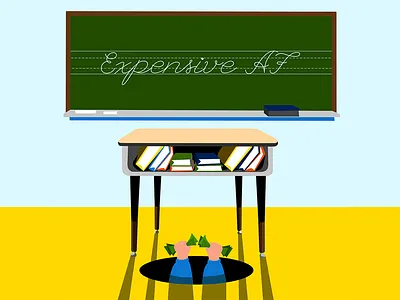 Students Have Too Much Debt To Go Back To School 2d color creative digital doodle editorial fun graphic design illustration illustrator vector