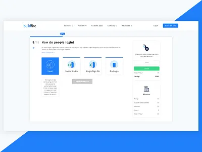 App Cost Calculator Q3 - Hover agency app button calculator cost hover logo mobile money next question web
