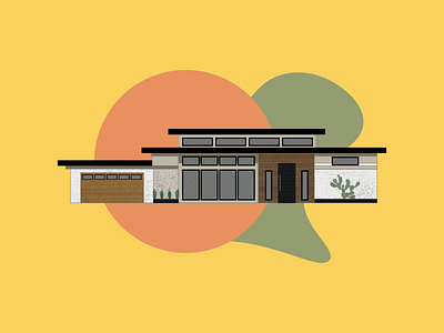 Mid Century Modern House Illustration house house illustration illustration mid century modern modern