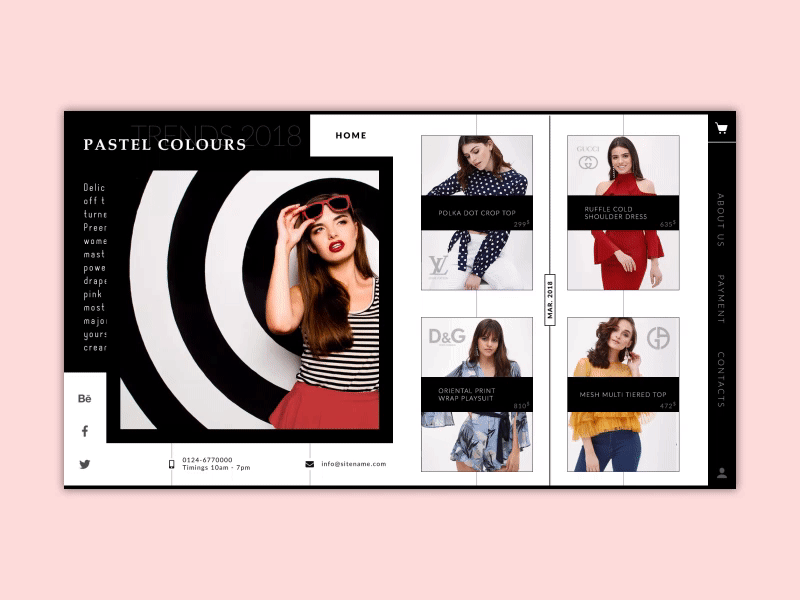 Fashion clothing store animation interface motion graphic uidesign uxdesign web design website