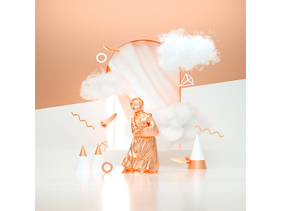 Rose gold 3d art direction c4d cinema 4d digtal art illustration rose gold