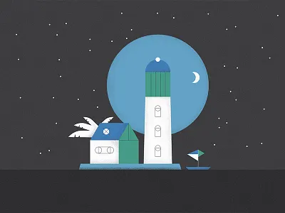 Good Night Palma De Mallorca dark lighthouse moon nature night palm plant spain