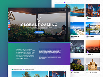 Carphone global roaming web page clean colourful flat minimal mobile modern photography roaming travel ui user interface web design