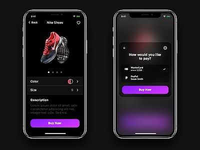 Product Purchase buy card color dailyui iphone x mastercard money nike paypal purchase shoes ui