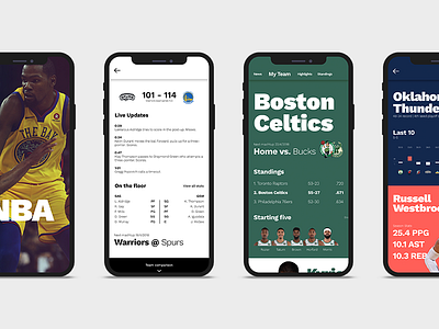 NBA App Concept app concept design digital interaction ios iphone x nba ui ui design ux ux design