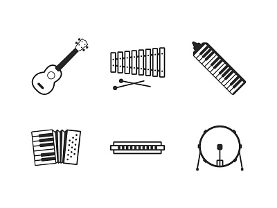 Folk it up! design flat icon illustration instruments music