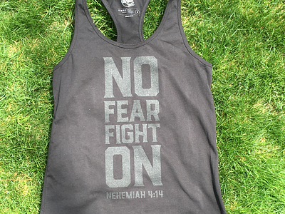 No Fear apparel bible black on black christian faith god jesus t shirt tank top