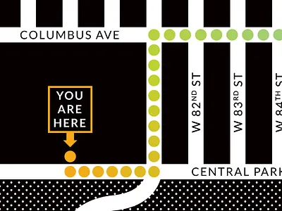 Upper West Side locator map new york typography