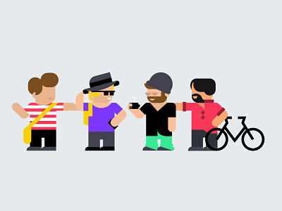 Just hanging around characters hey illustration
