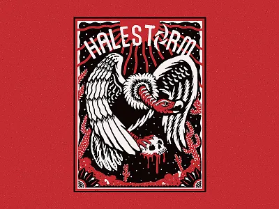 Halestorm branding desert design drawing illustration music poster print skull vulture western