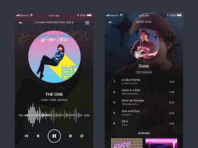 music player daily dailyui ios mobile music player ui