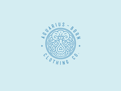 Aquarius-Born Clothing Company aquarius brand clothing illustration logo retail water zodiac