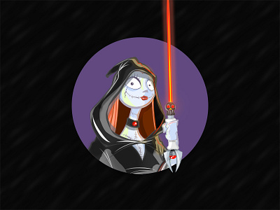 Darth Sally christmas illustration nightmare sally star wars