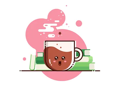 The coffee feels! books coffee cute mug steam warm