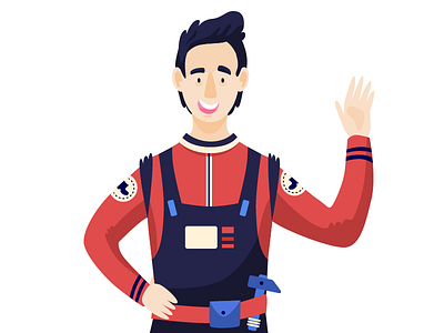Dratewek - character design character character design factory flat illustration man shoemaker worker