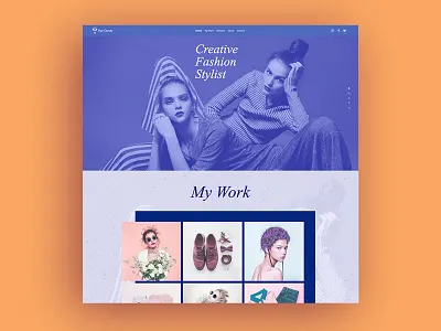 Template Design blue design fashion gallery portfolio stylist template web website