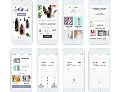 Healthy Organic Mo card carousel checkout cosmetic ecommerce ios organic payment product product design ui ux