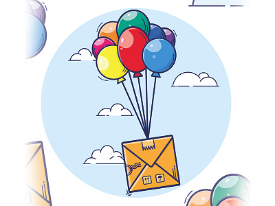 Mail delivery 💌🎈 air ballons clouds colors delivery mail sky